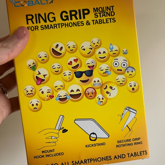 Cobalt Emoji Ring Grip for Smartphones & Tablets - Picture 3 of 4